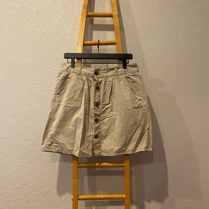 Khaki button up skirt